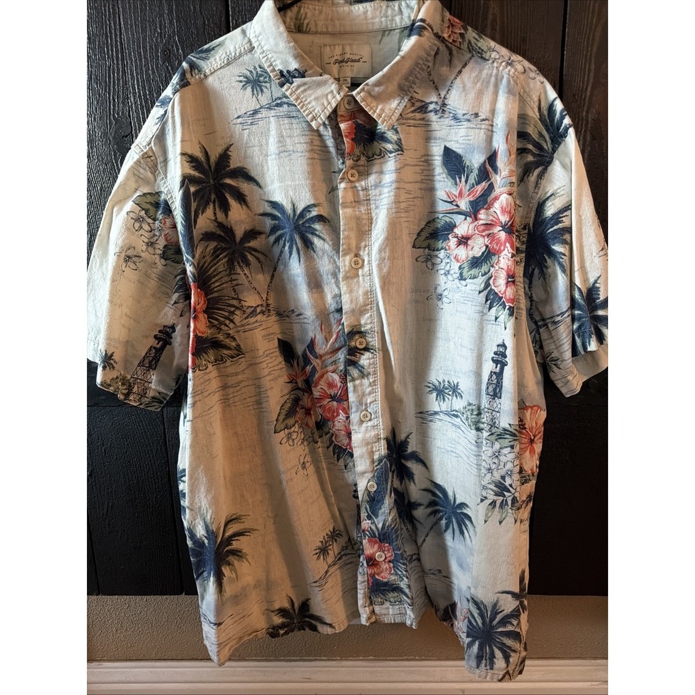 Red Head Brand Co. Men's 2XL Hawaiian Button Up collared Bass Pro 100% Cotton